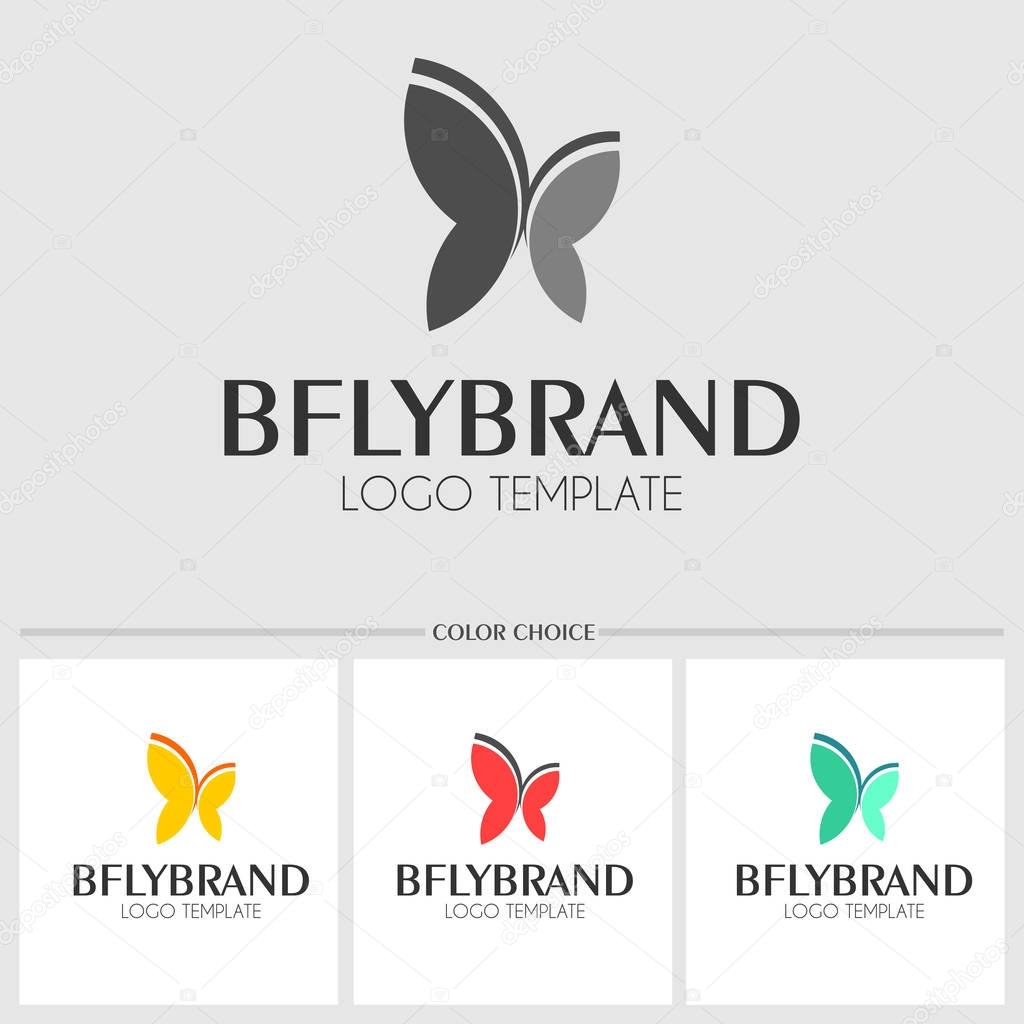 Butterfly logo template. Vector illustration