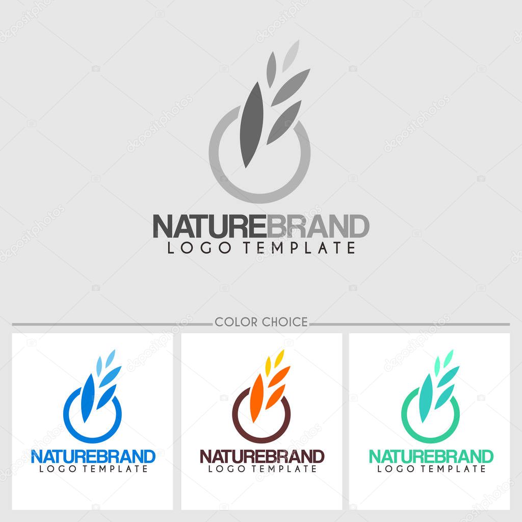 Nature brand logo template. Vector illustration