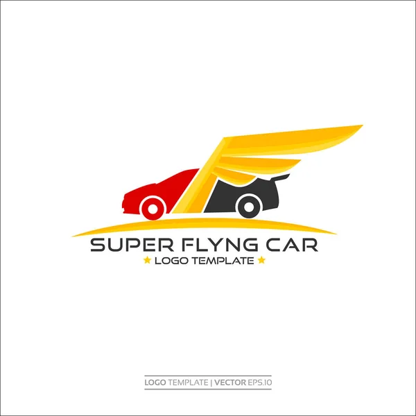 Flying Car Logo Template — Stock Vector