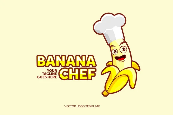 Projektowanie Logo banan kapelusz kucharz — Wektor stockowy