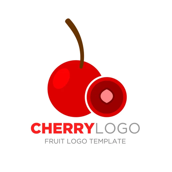Design de logotipo de cereja — Vetor de Stock