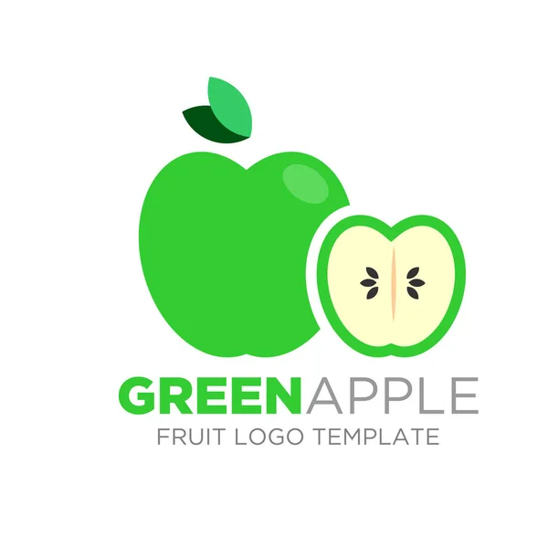 Зелене яблуко логотип — стоковий вектор