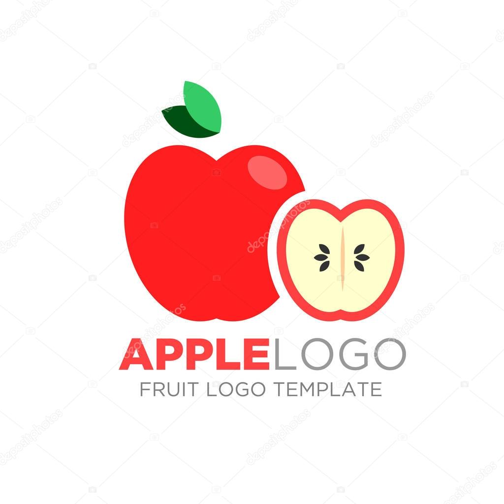 Apple logo Vector Design. Fruit logo template you can use for product, Restaurant and food logo. Vector Illustration.