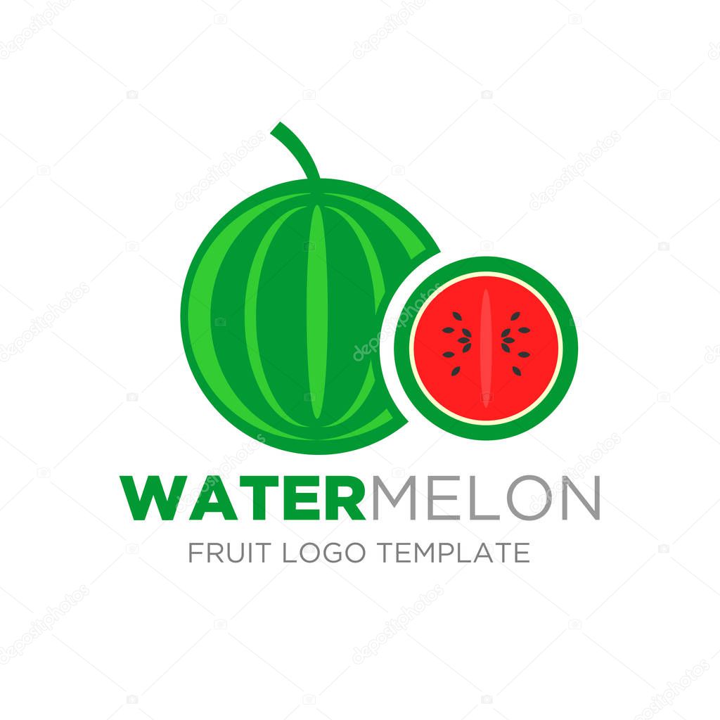 Watermelon logo Vector Design. Fruit logo template you can use for product, Restaurant and food logo. Vector Illustration.