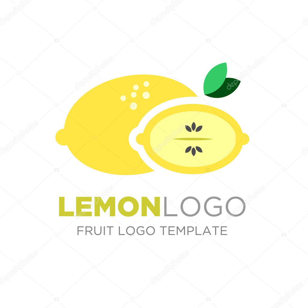Lemon logo Vector Design. Fruit logo template you can use for product, Restaurant and food logo. Vector Illustration.