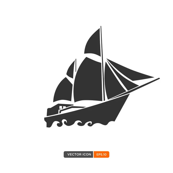 Sailboat or phinisi icon — Stock Vector