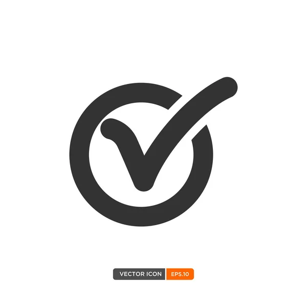 Marca de verificación con icono de círculo — Vector de stock