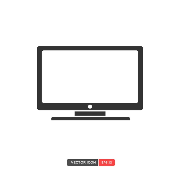 Icône TV noire — Image vectorielle
