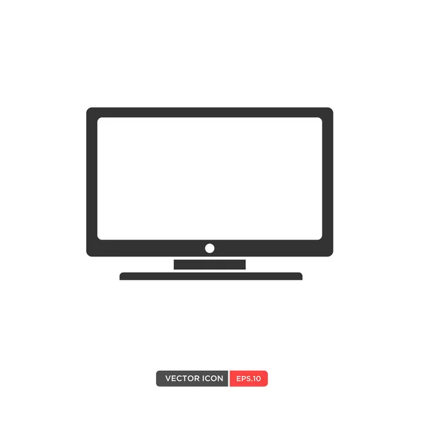 Icono de TV negro — Vector de stock