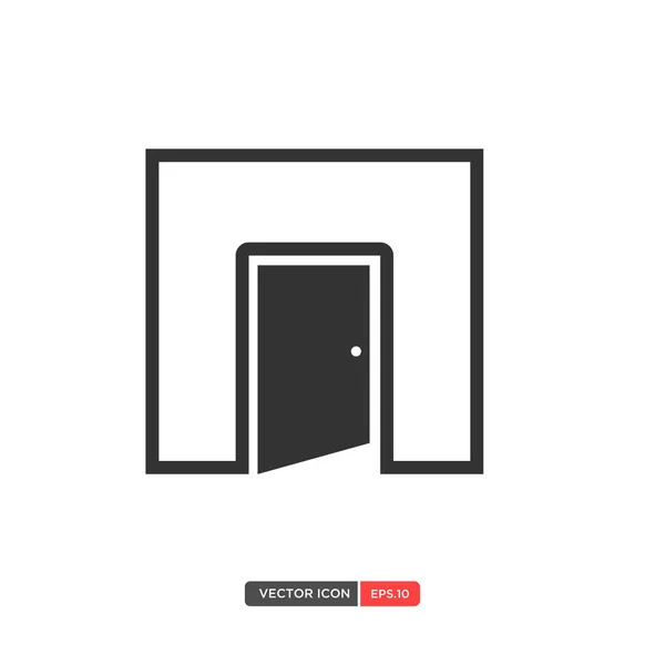 Icono plano de puerta . — Vector de stock