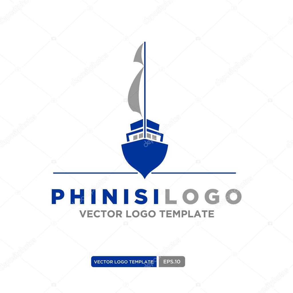Phinisi logo illustration. Sailboat logo Template. Vector Illustration