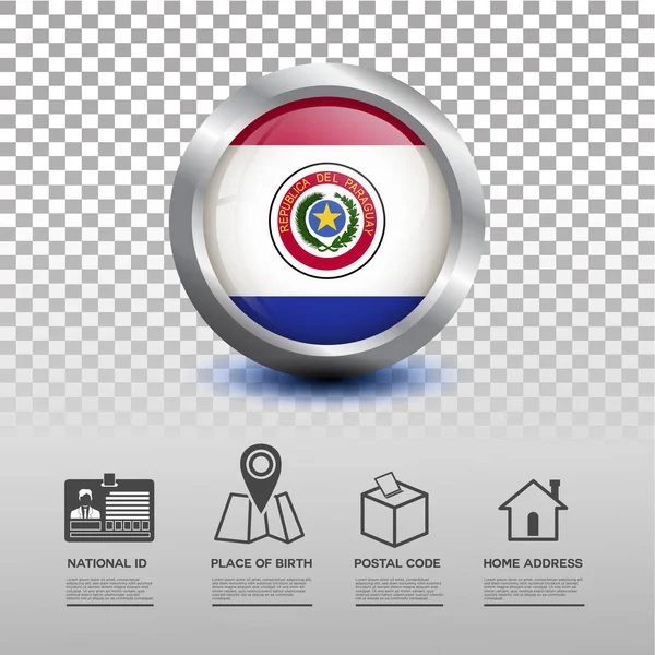 Paraguay  Circle flag — Stock Vector
