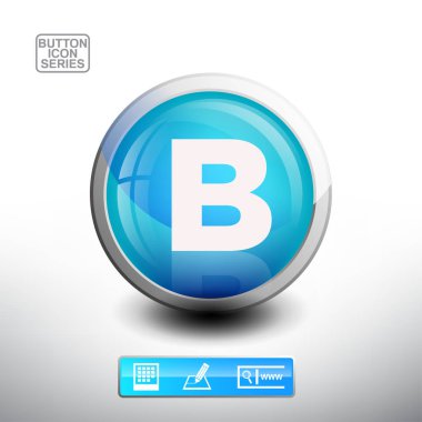 Mavi düğme içinde B harfi