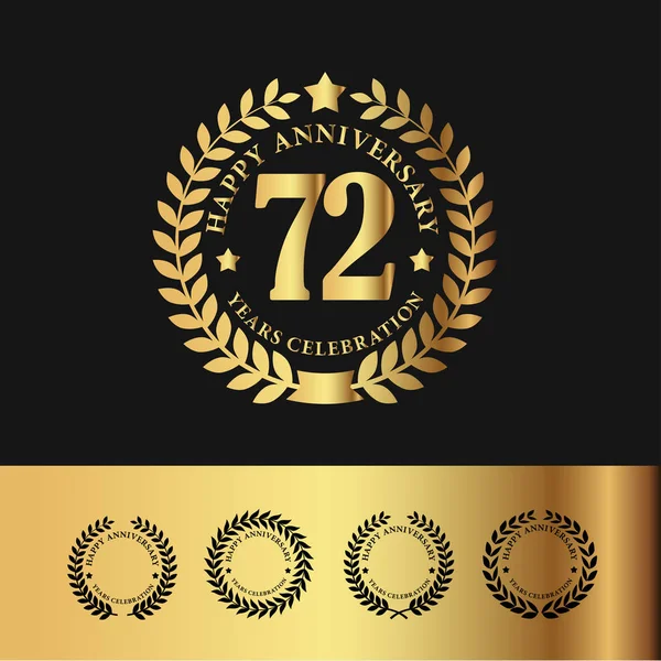 Gouden lauwerkrans 72 verjaardag — Stockvector