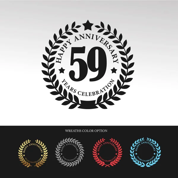 Wieniec laurowy Black 59 rocznica — Wektor stockowy