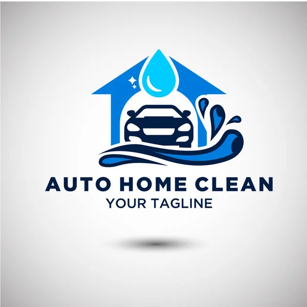 Auto huis schoon Logo — Stockvector