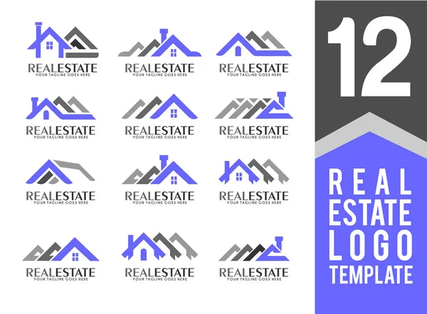 Logos inmobiliarios — Vector de stock