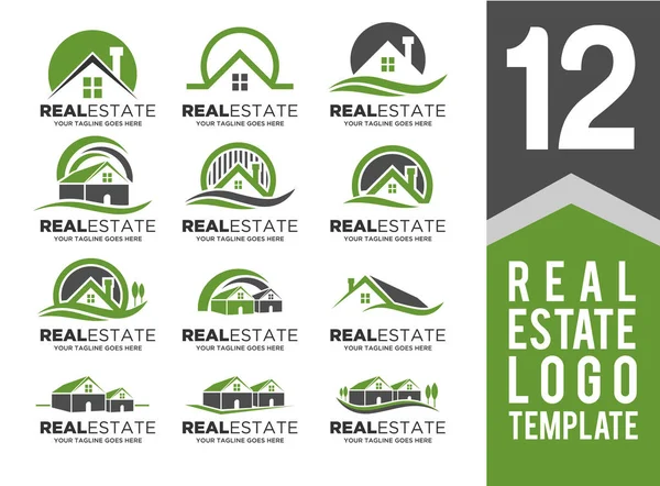 Logos inmobiliarios — Vector de stock