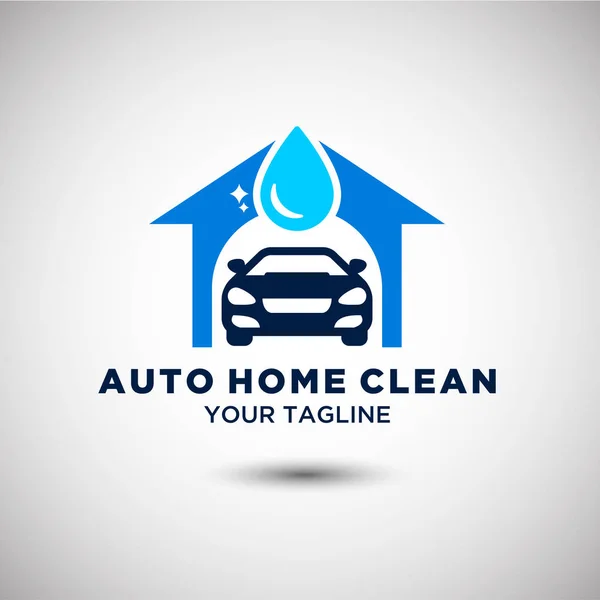 Auto casa limpo logotipo — Vetor de Stock