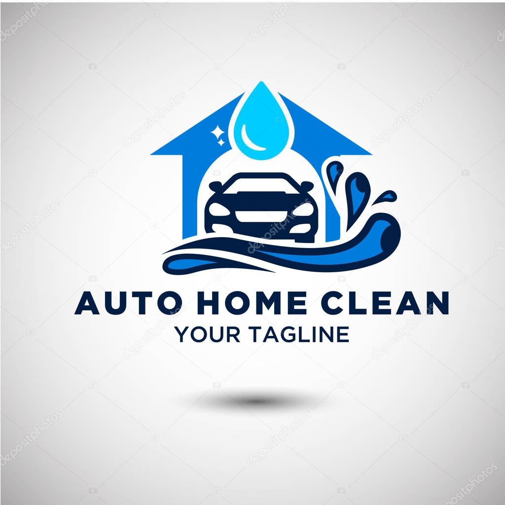 Auto home clean Logo Vector. Automotive and Transportation Logo template