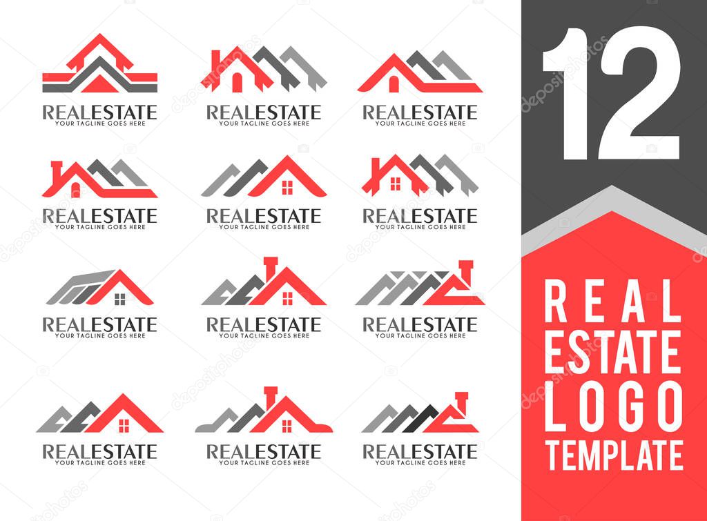 Real estate logos,  templates. Vector iilustration