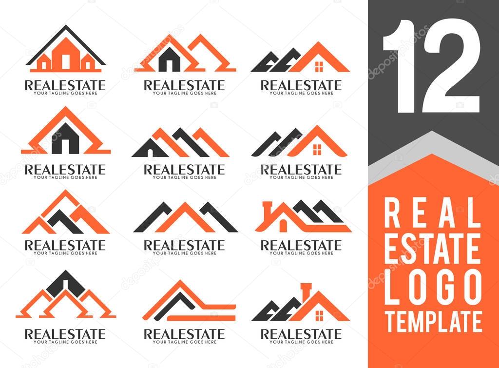 Real estate logos,  templates. Vector iilustration