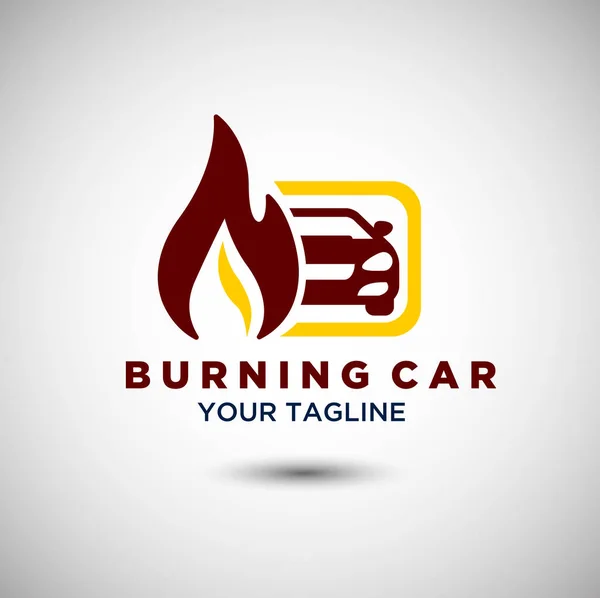 Burning car Logo — Stock Vector