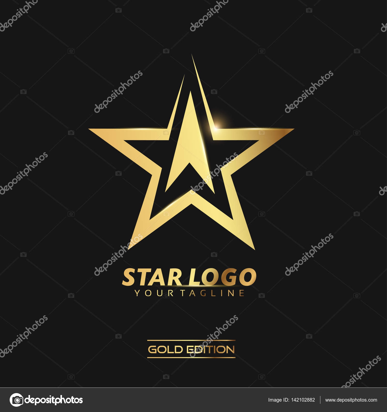 Gouden Ster Logo Stockfoto C Yugra 142102882