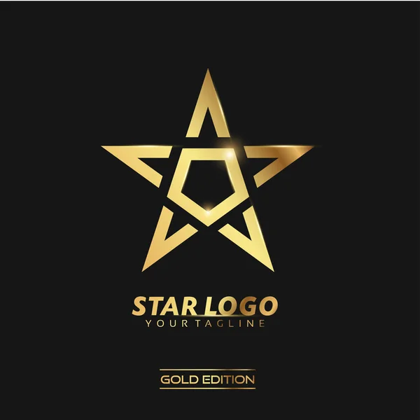 Złota gwiazda logo — Zdjęcie stockowe