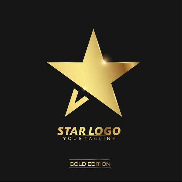 Zlatá hvězda logo — Stock fotografie