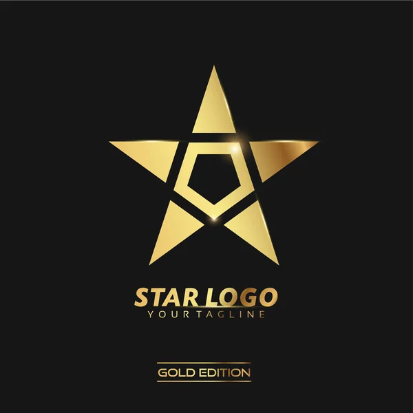 Guld stjärna logotyp — Stockfoto