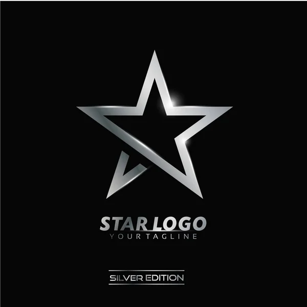 Logotipo da estrela de prata —  Vetores de Stock