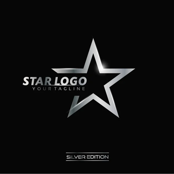 Silver Star Logo — Stock Vector