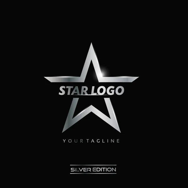 Silver Star Logo — Stock Vector