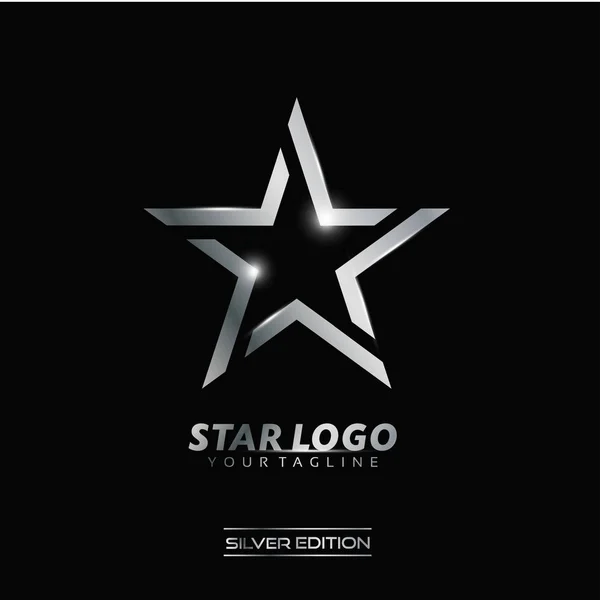 Silver Star Logo — Stock Vector