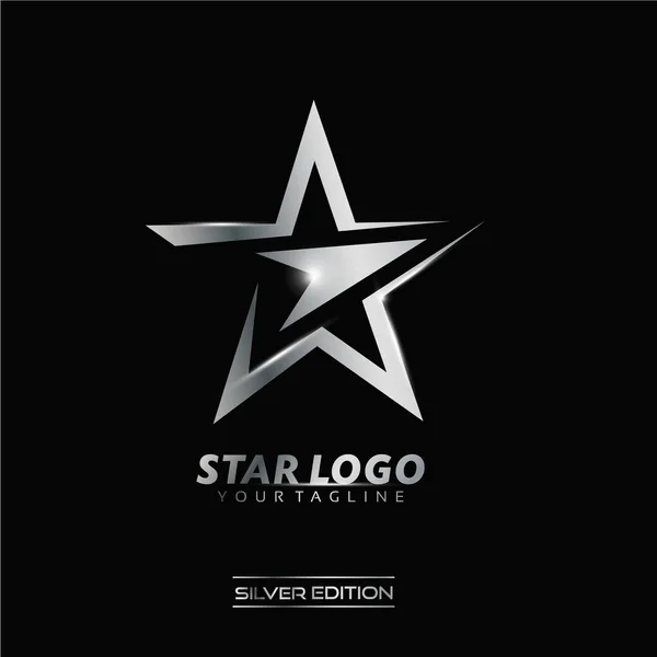 シルバー スターのロゴ — ストックベクタ