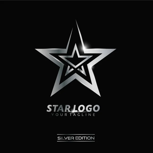 Silver Star-logotypen — Stock vektor