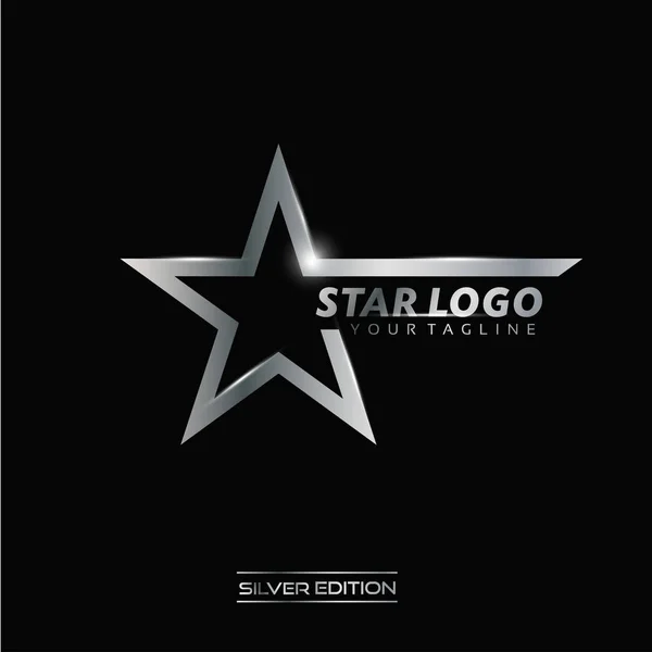 Silver Star Logo — Stock Vector