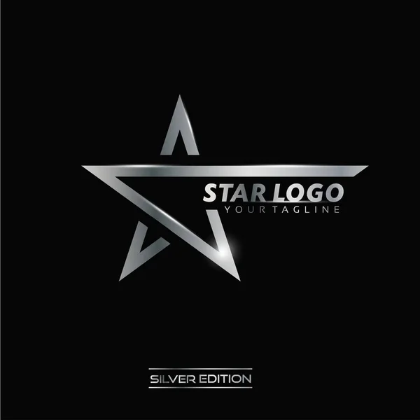 Silver Star-logotypen — Stock vektor