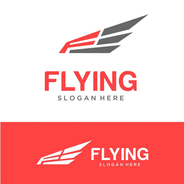 Logo Terbang dengan Huruf - Stok Vektor