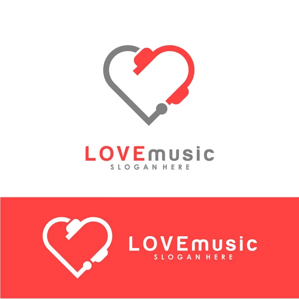 Älskar musik logotyp — Stock vektor