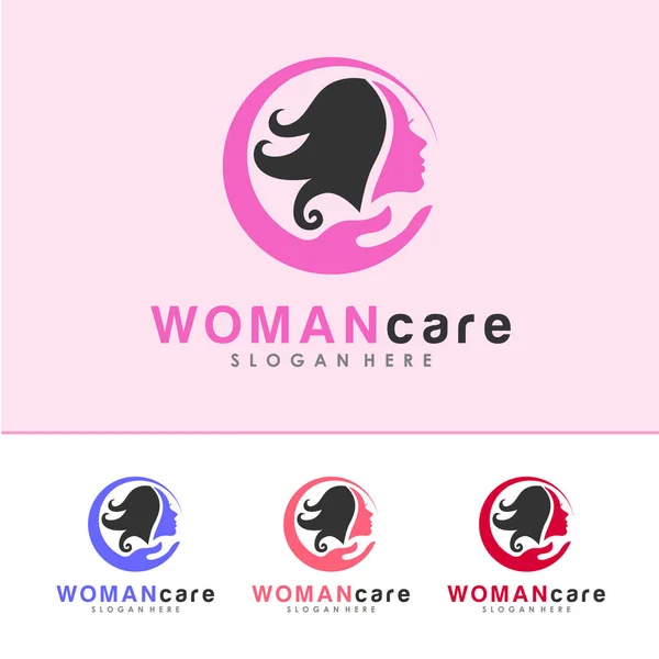 Logo main et femme — Image vectorielle