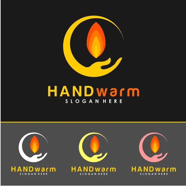 Hand and fire Logo — Stock Vector