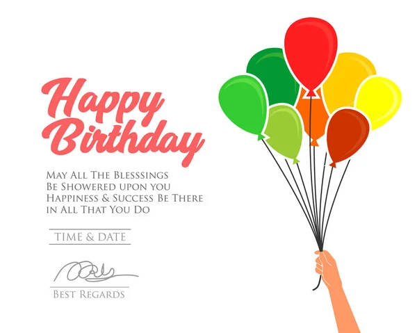 Happy Birthday Greeting Card — Stock Vector