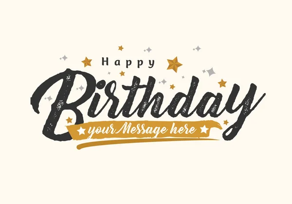 Vintage Happy Birthday Greeting Card — Stock Vector