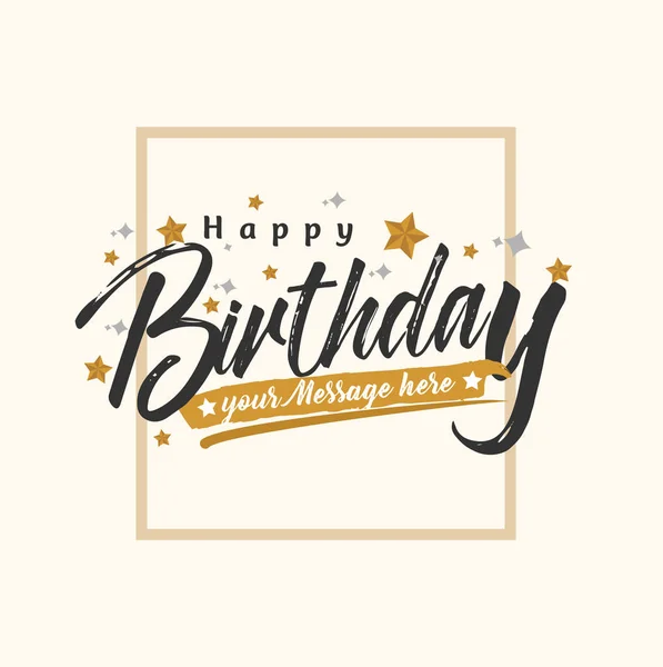 Vintage Happy Birthday Greeting Card — Stock Vector