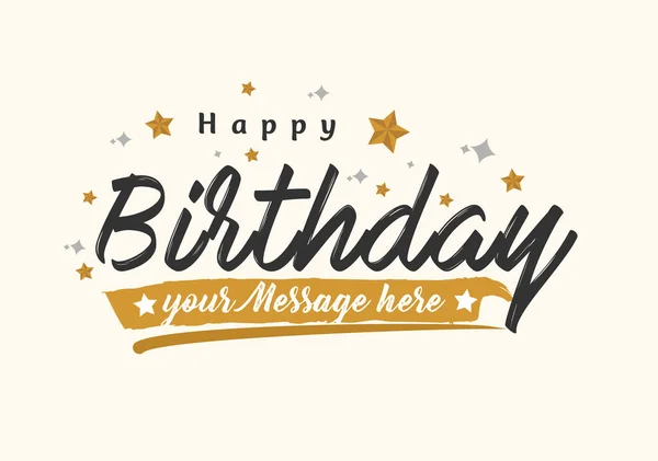 Tarjeta de felicitación Vintage Feliz Cumpleaños — Vector de stock