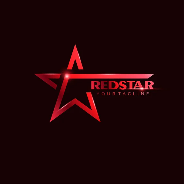 赤い星のロゴ — ストックベクタ