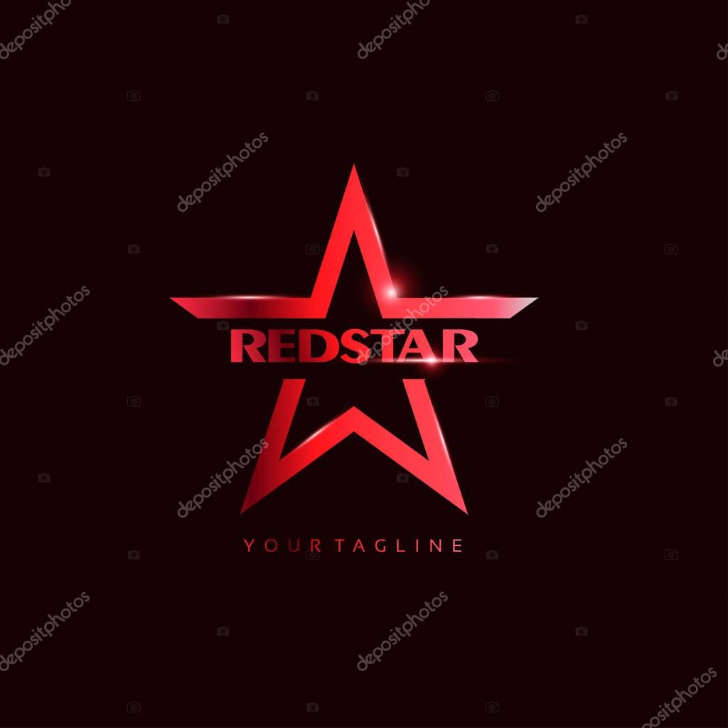 Red Star Logo template with red Light in elegant style. You can use for Club and Leader logo Vector Illustration.
