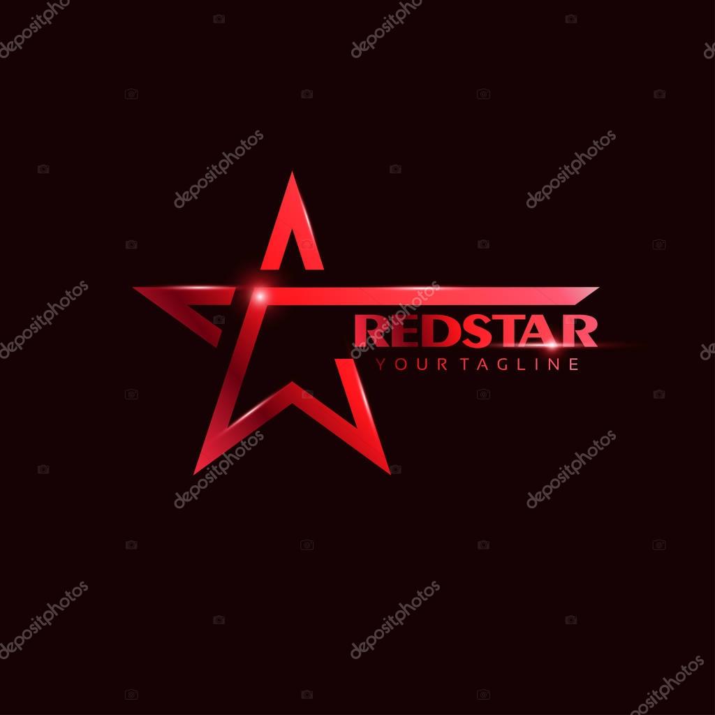 Red Star Logo template with red Light in elegant style. You can use for Club and Leader logo Vector Illustration.